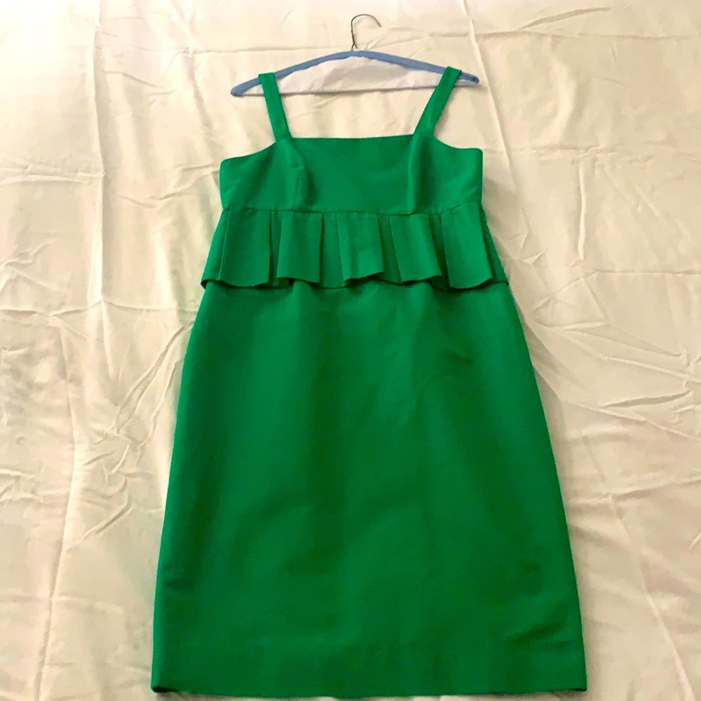 J. Crew green peplum dress size 6